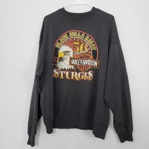 Harley-Davidson Gray Crewneck Sweater with Eagle Graphic
